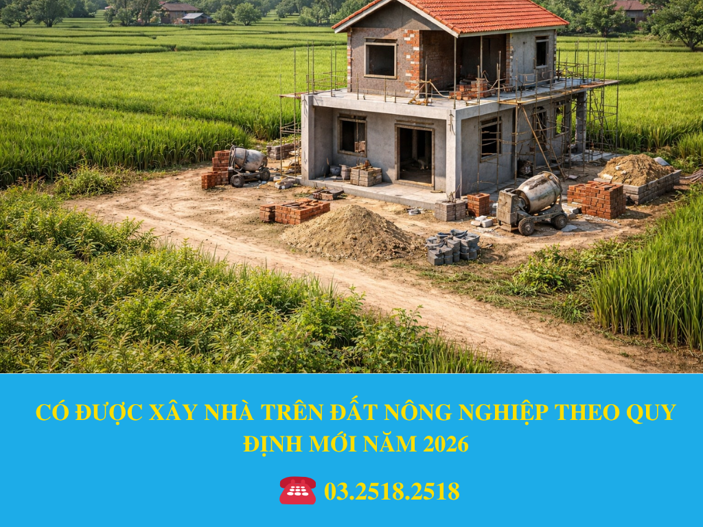 CÓ ĐƯỢC XÂY NHÀ TRÊN ĐẤT NÔNG NGHIỆP THEO QUY ĐỊNH MỚI NĂM 2026