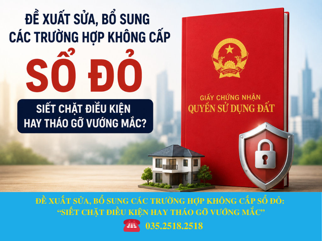 ĐỀ XUẤT SỬA, BỔ SUNG CÁC TRƯỜNG HỢP KHÔNG CẤP SỔ ĐỎ: “SIẾT CHẶT ĐIỀU KIỆN HAY THÁO GỠ VƯỚNG MẮC”