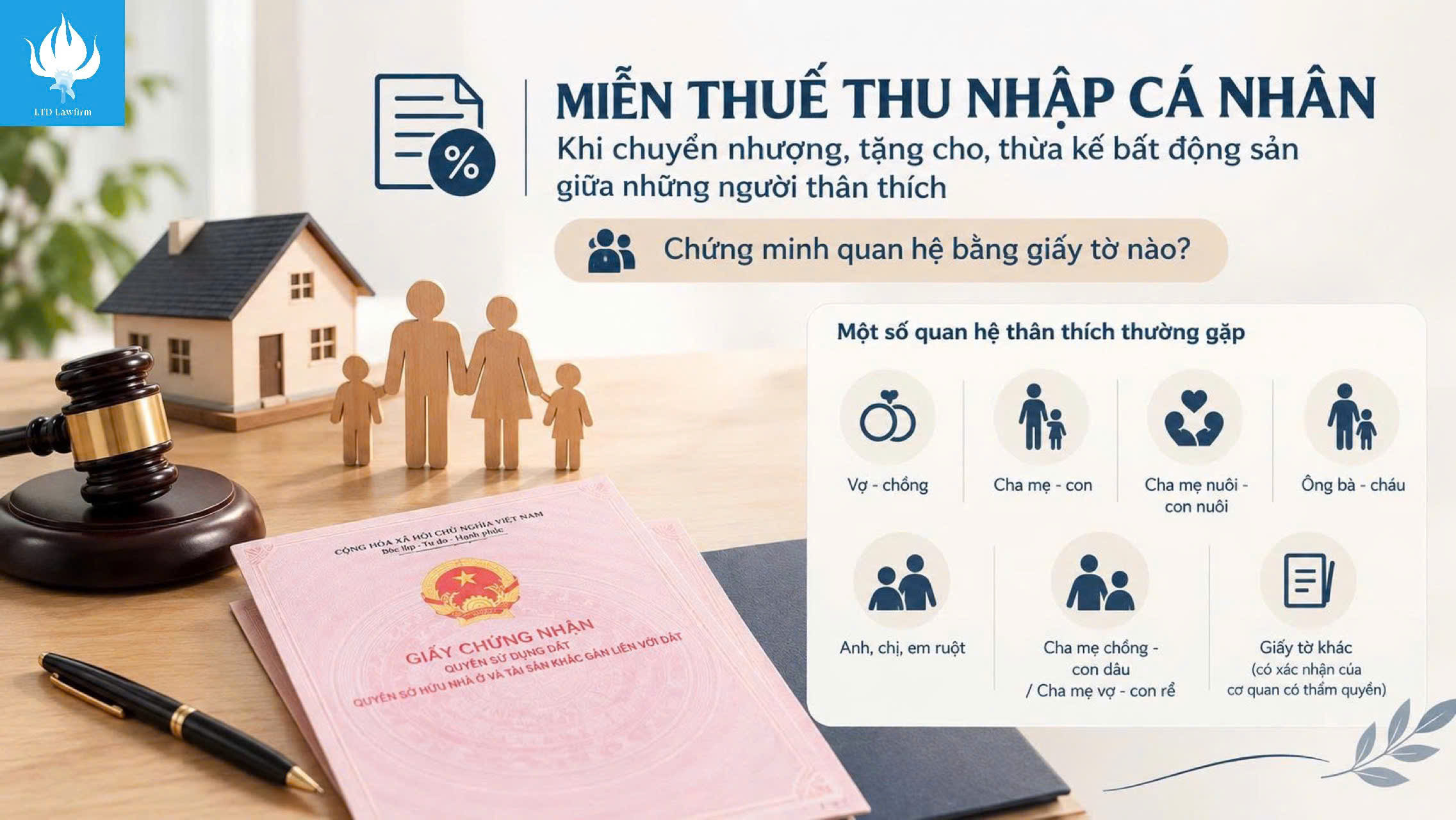 MIỄN THUẾ THU NHẬP CÁ NHÂN TỪ CHUYỂN NHƯỢNG, TẶNG CHO, THỪA KẾ BẤT ĐỘNG SẢN GIỮA NHỮNG NGƯỜI THÂN THÍCH - CHỨNG MINH QUAN HỆ DỰA TRÊN GIẤY TỜ NÀO?