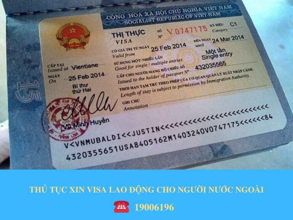 THỦ TỤC XIN VISA LAO ĐỘNG CHO NGƯỜI NƯỚC NGOÀI TẠI VIỆT NAM