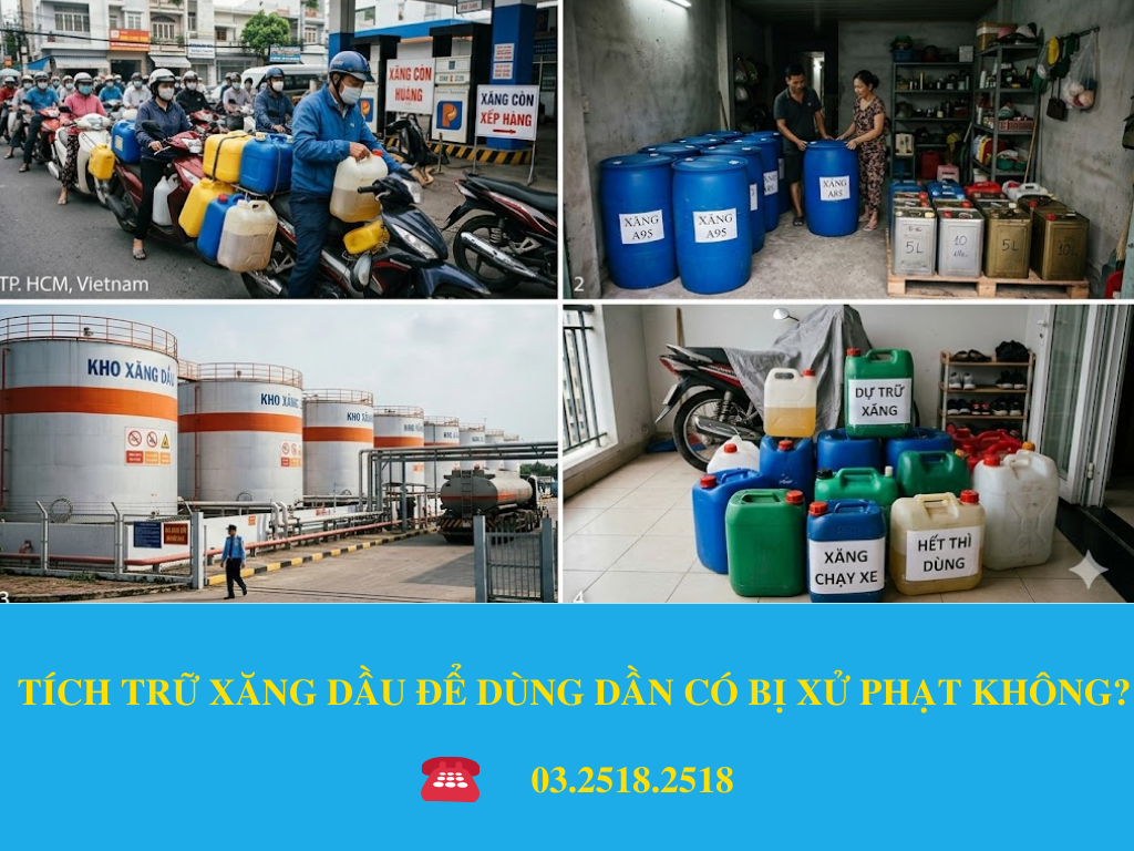 TÍCH TRỮ XĂNG DẦU ĐỂ DÙNG DẦN CÓ BỊ XỬ PHẠT KHÔNG?